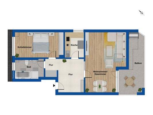 Grundriss Dachgeschosswohnung