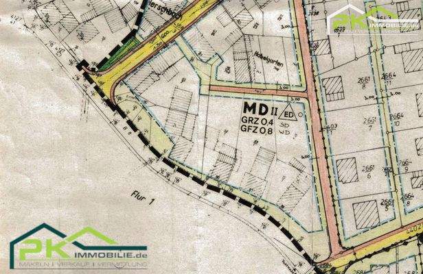 Auszug aus dem Bebauungsplan