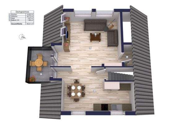 Visualisierung Dachgeschoss
