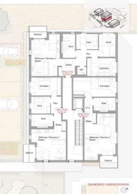 Grundriss - Haus B - 1.OG