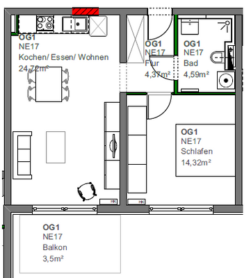 2 Zimmer Wohnung 