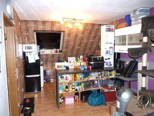 Wohnzimmer mit offenem Küchenbereich