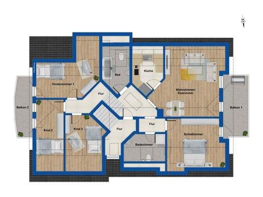 Grundriss Dachgeschosswohnung