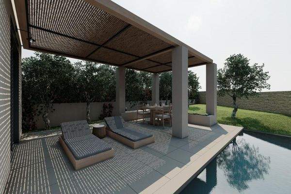 Kreta, Vamos: Projektresidenz mit Meerblick und Swimmingpool