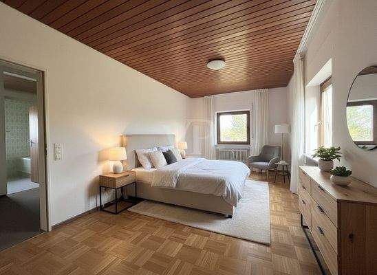 Schlafzimmer OG mit KI möbliert