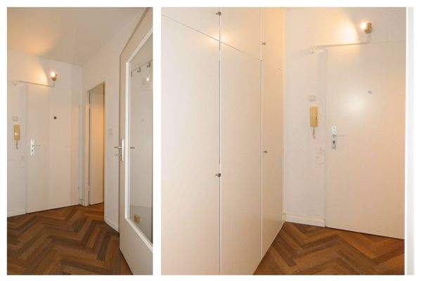 Der Flur mit großem Einbauschrank