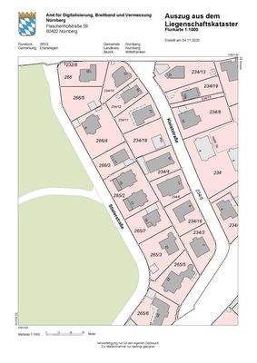 Flurkarte - Flur Nr. 265/2 Gemarkung Erlenstegen