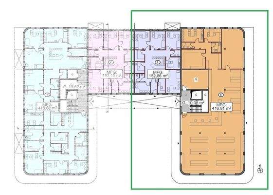 Ladenfläche markiert