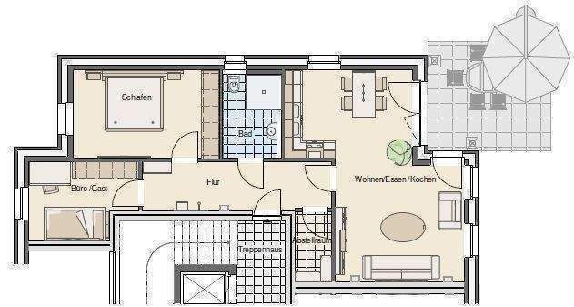 Grundriss der Wohnung 39 im EG