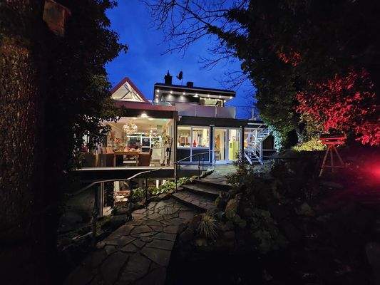 Nachtansicht vom Teich