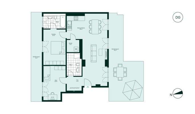 Grundriss der Eigentumswohnung im Projekt Parkstad