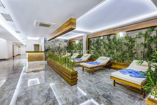 Furnished Apartments in a Complex with Private Beach in Konaklı