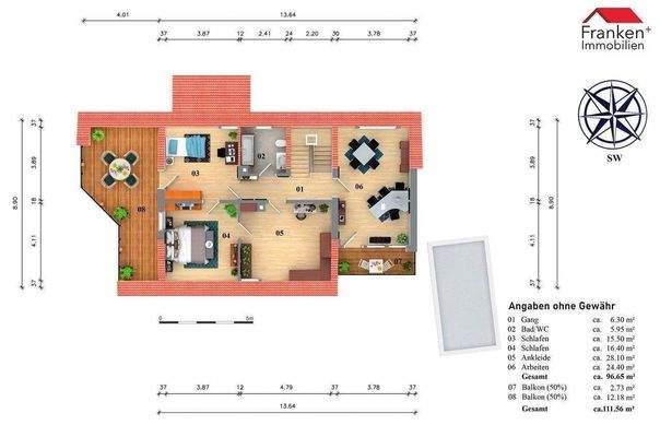 Aufteilung Dachgeschoss
