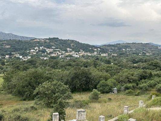 Kreta, Armeni Rethymno: 4 Rohbau-Steinvillen auf großem Grundstück zu verkaufen