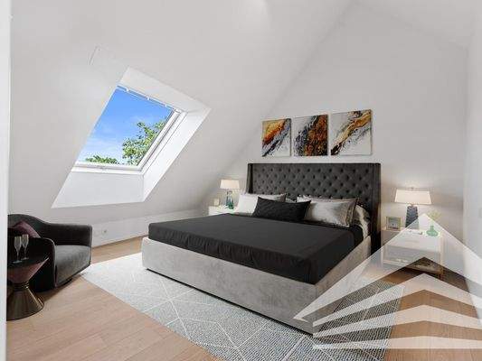 Schlafzimmer mit Möblierungsvorschlag