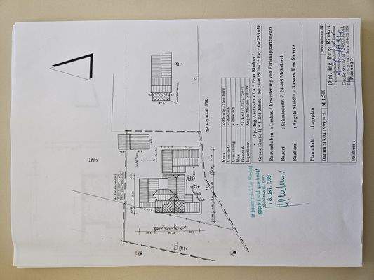 Lageplan Umbau Erweiterung Ferienappartements