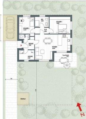 Grundriss, 3-Zimmer, ca. 85 m² (Variante A)