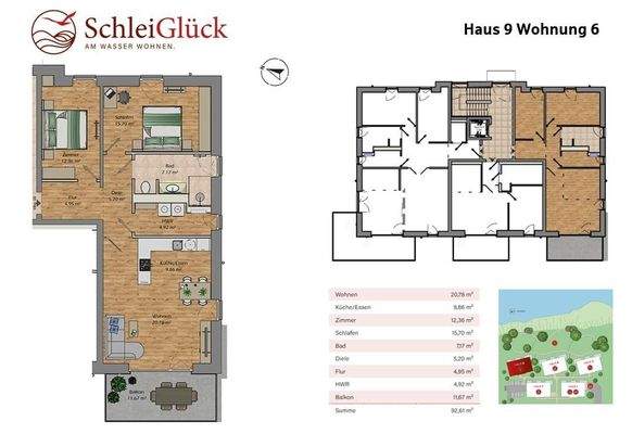 Grundriss und Lage Wohnung 6