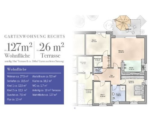 Grundriss Gartenwohnung