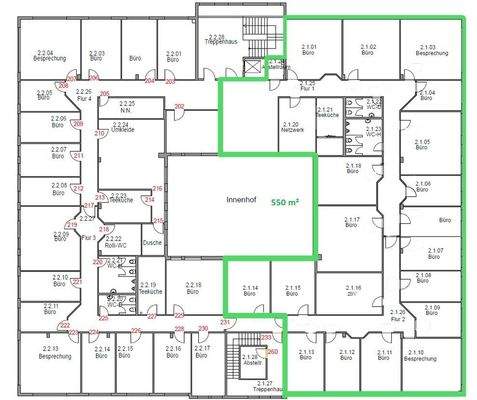 2.Obergeschoss ca. 550 m² 