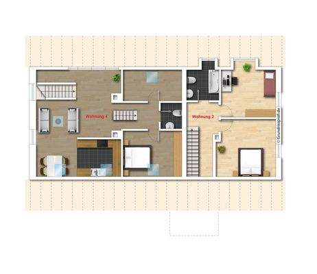 Grundriss 2. OG (nicht maßstabsgetreu - kann vom Original abweichen)