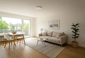 Wohn- Esszimmer (KI STAGING)