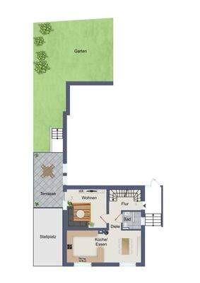 Grundriss EG mit Garten