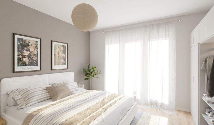 Helles und komfortables Schlafzimmer