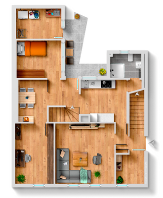 Grundriss möbliert EG