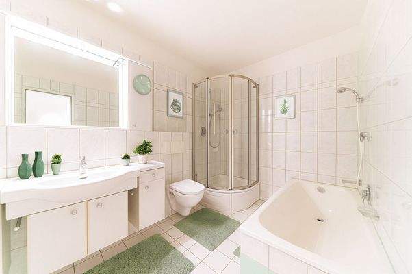 Bad virtuell möbliert