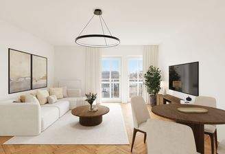 Wohn-/ Esszimmer (virtuell möbliert)