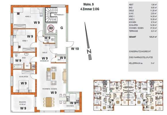 Grundriss mit Flächen