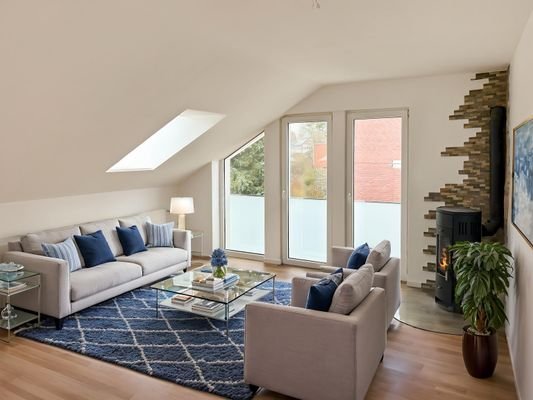Dachgeschoss: Wohnzimmer - virtuell möbliert