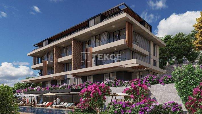 Elegant Apartments with Sea Views Amidst Nature in Alanya