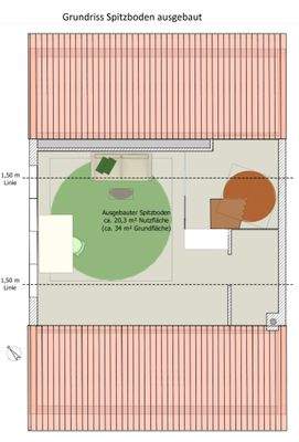 Grundriss ausgebauter Spitzboden