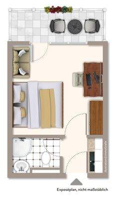 1-Zimmer-Appartement