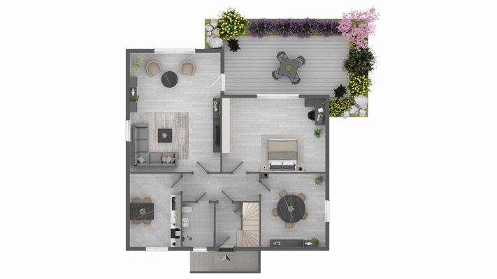 Grundriss EG möbliert