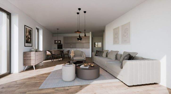 Visualisierung Wohnen Küche OG