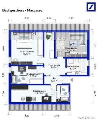Grundriss Dachgeschoss Maxgasse