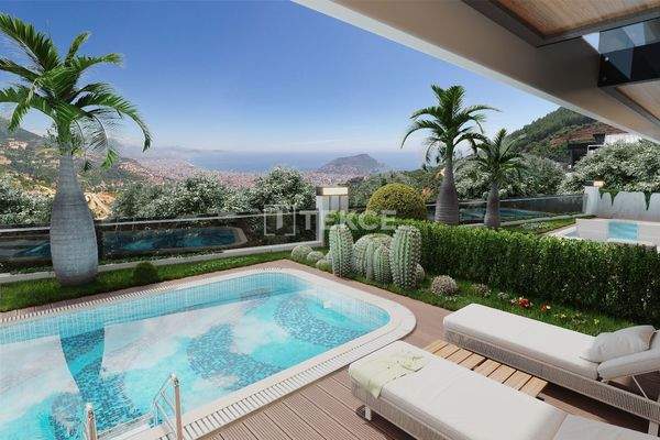Semi-Detached Sea-View Villas with Private Pools in Tepe Alanya