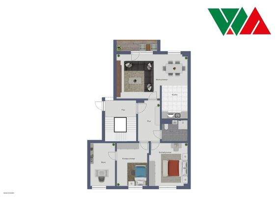 Grundriss möbliert