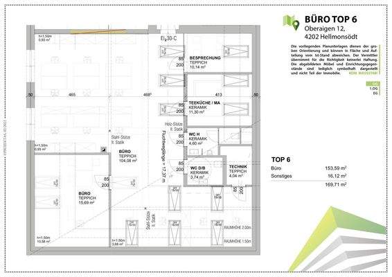 Planskizze Büro Top 6