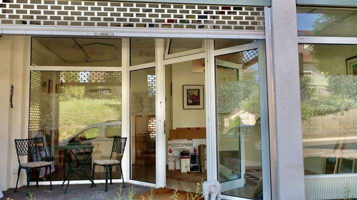 Eingang mit elektr. Schutzgitter