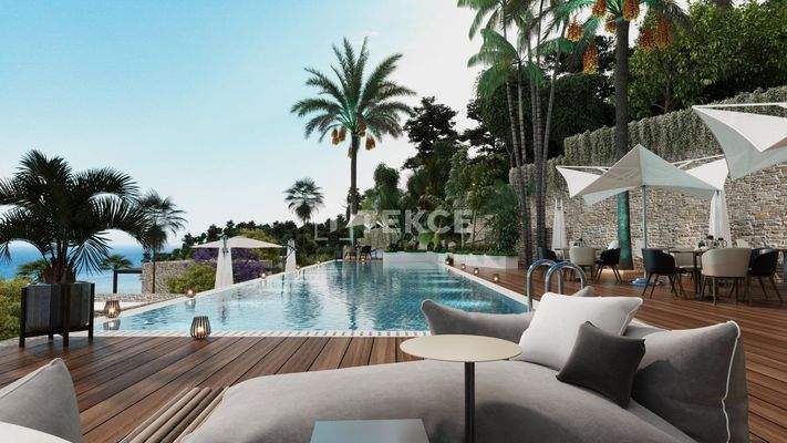 Sea View Properties in a Complex with Pool in Bodrum Turkey
