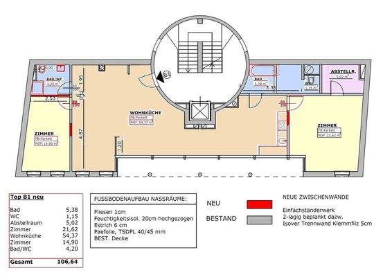 trappel-Ausführungsplan Ist bunt