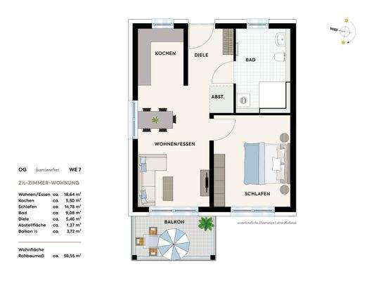 Grundriss Wohnung Nr. 7