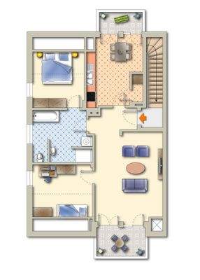 Grundriss zur Wohnung 3