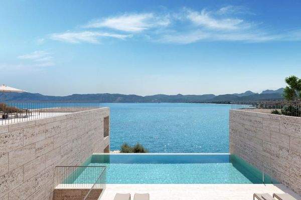 Kreta, Kissamos: Elegante Wohnung am Meer mit unverbautem Blick auf die Ägäis zu verkaufen