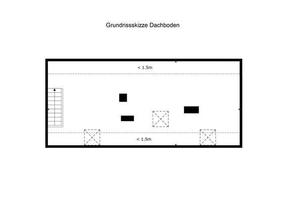 Grundrissskizze Dachboden unbemaßt