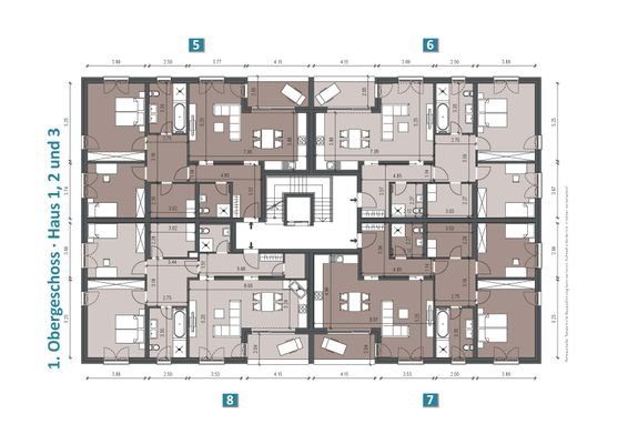 Obergeschoss_1_Haus1-2-3-bemasst